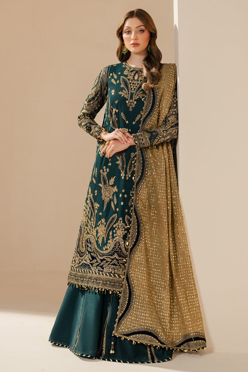 Jazmin Luxury  Heavy Embroidered Ciffion 03 Piece Suit- Ready To Wear