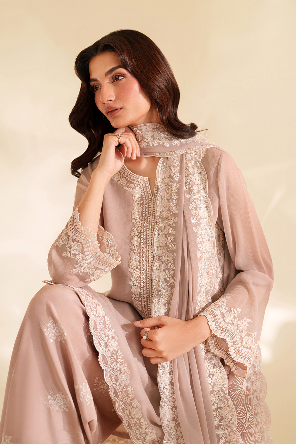 Iznik Festive Formal 3 Peace  Embroidered Chiffon - Ready To Wear