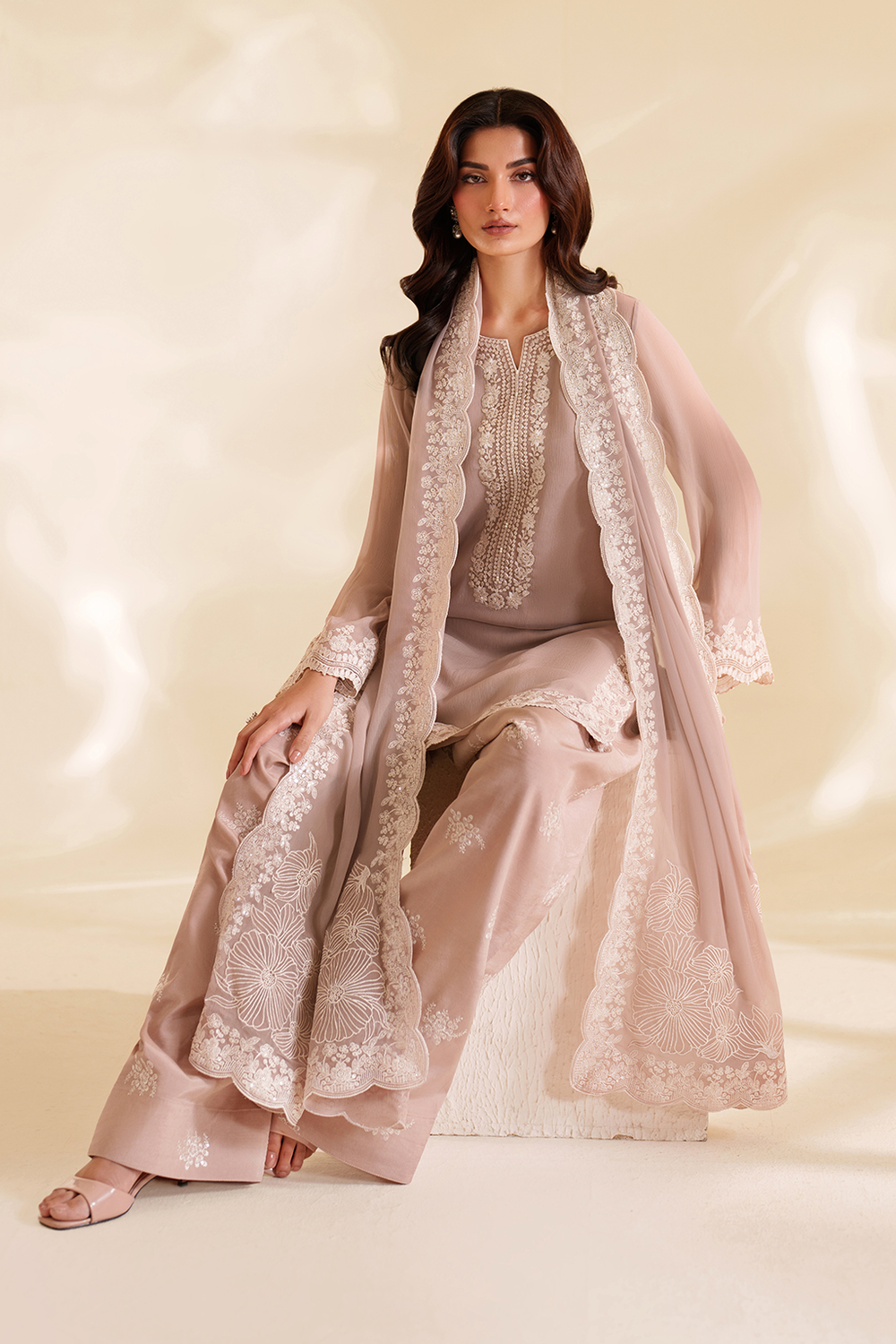 Iznik Festive Formal 3 Peace  Embroidered Chiffon - Ready To Wear