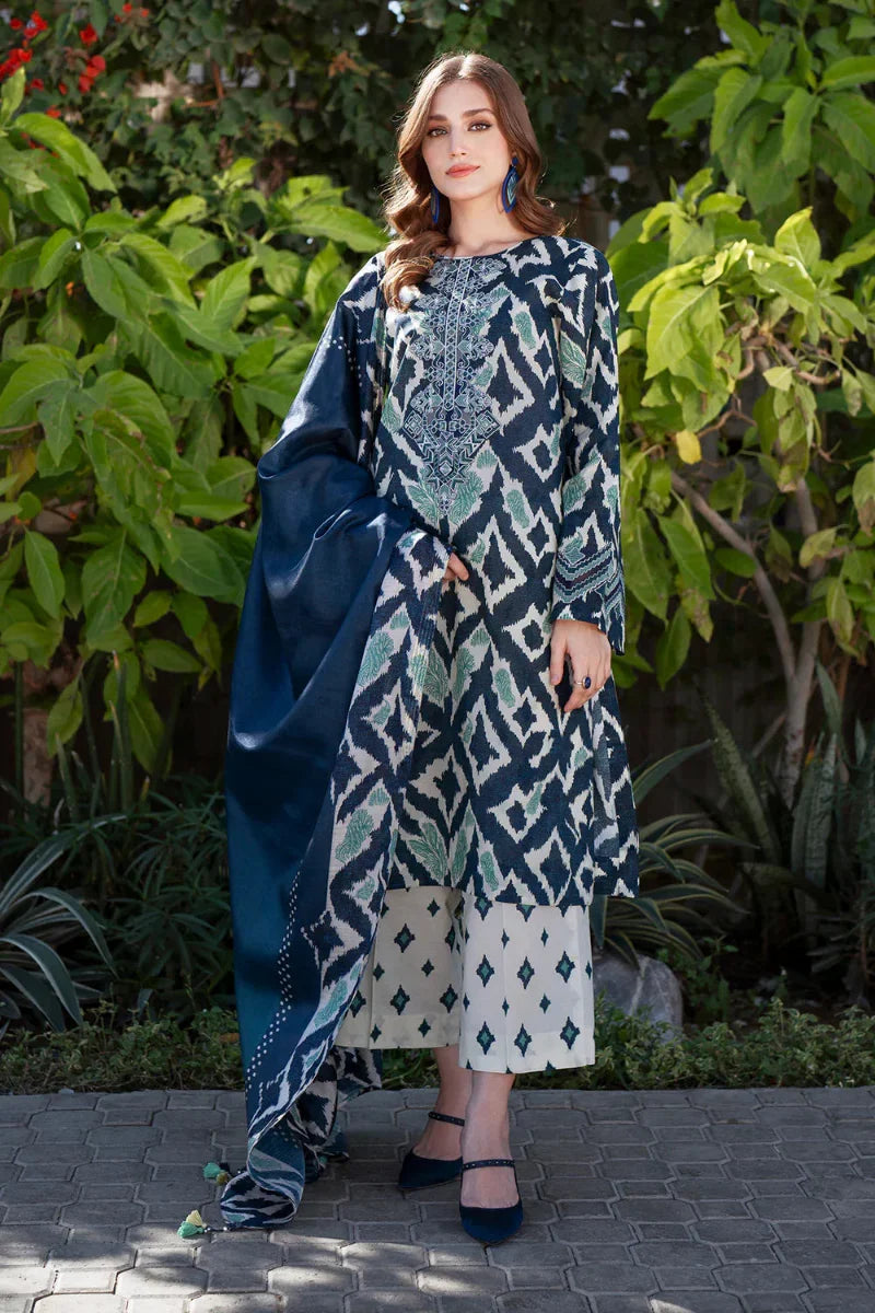 03-Piece Printed Lawn Suit - Ready To Wear