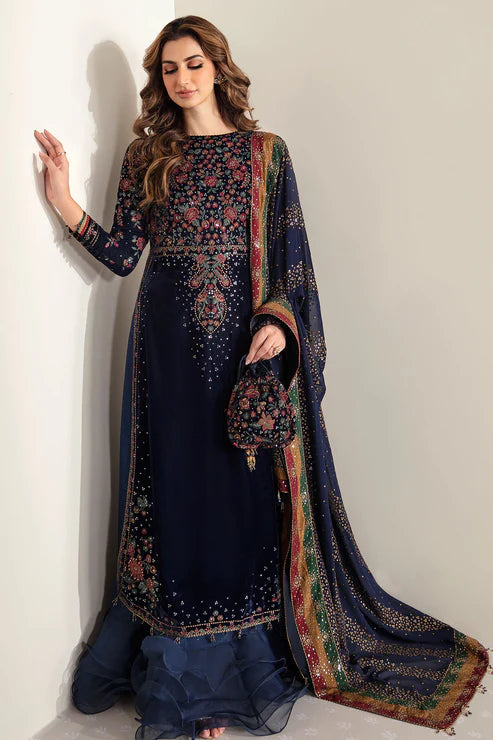 Jazmin Embroidered Pure Velvet Formal 3 Pcs Suit  Ready To Wear