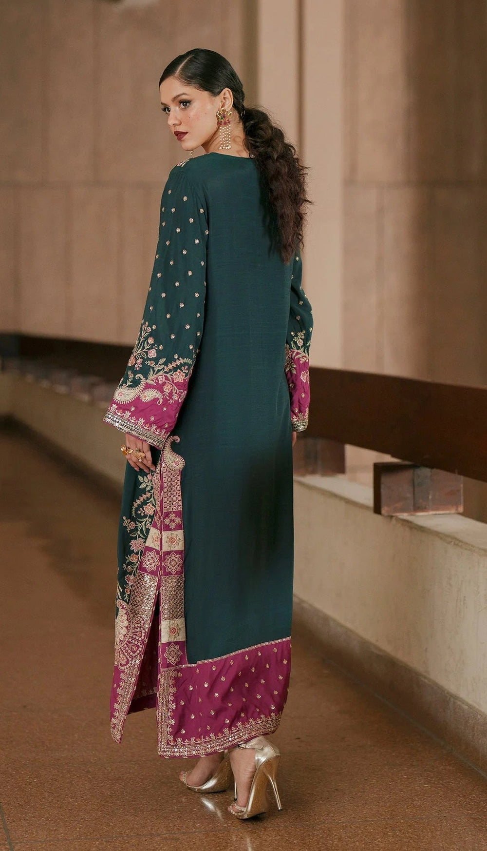 Poshkari Luxury Silk Heavy  Embroidered 03 Peace Suit - Ready To Wear