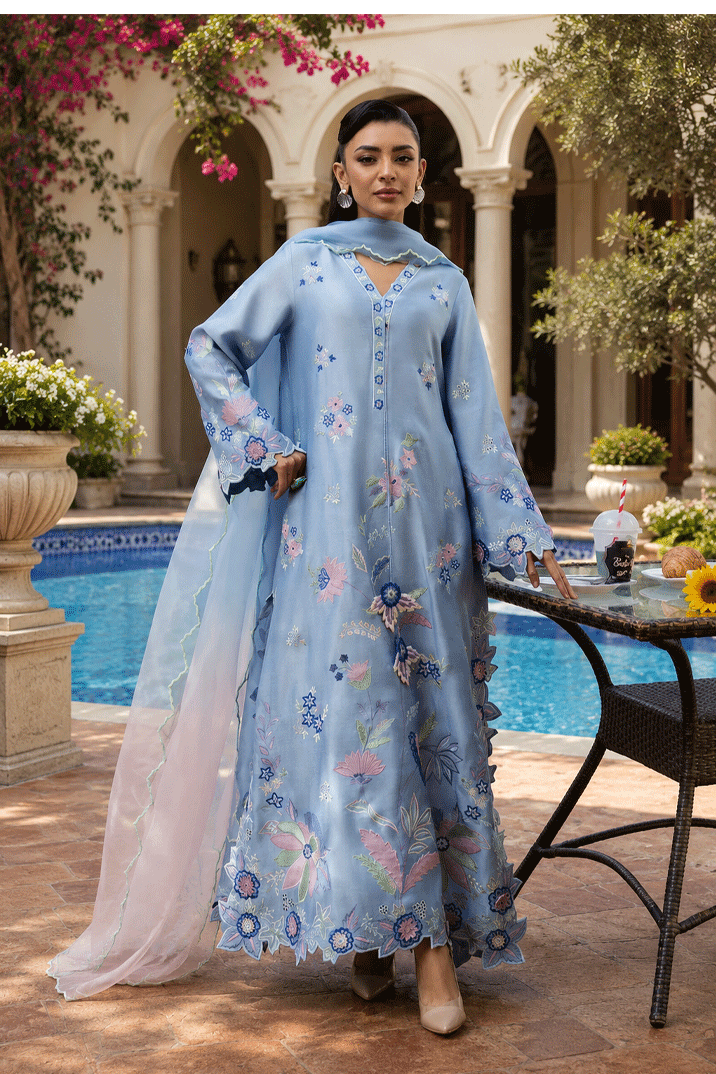 03-Piece Shamooz SIlk Suit With Organza Dupatta -  Ready To Wear