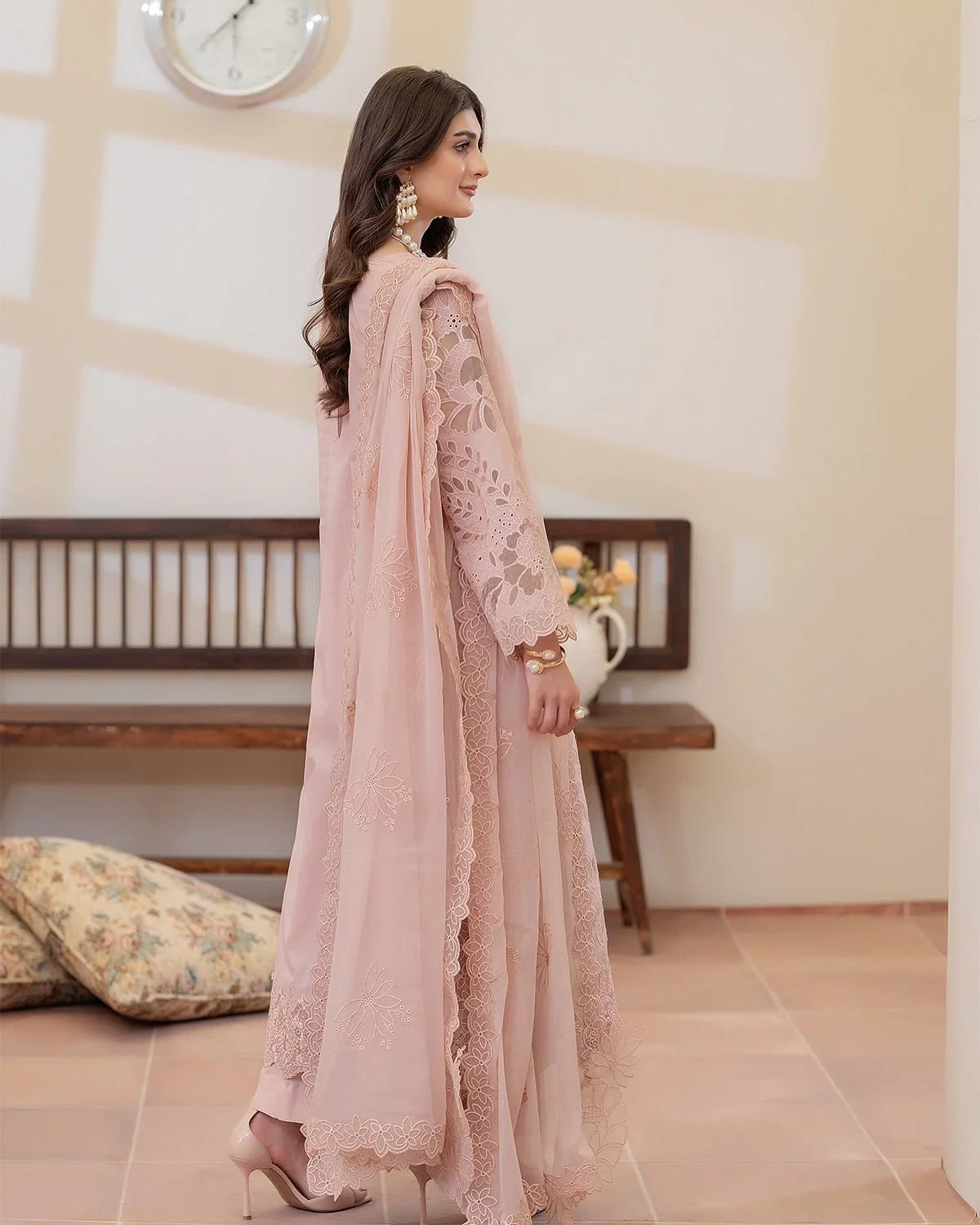 03-Piece Embroidered Lawn Suit With Chiffon Dupatta | Ready To Wear
