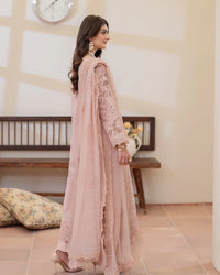 03-Piece Embroidered Lawn Suit With Chiffon Dupatta | Ready To Wear