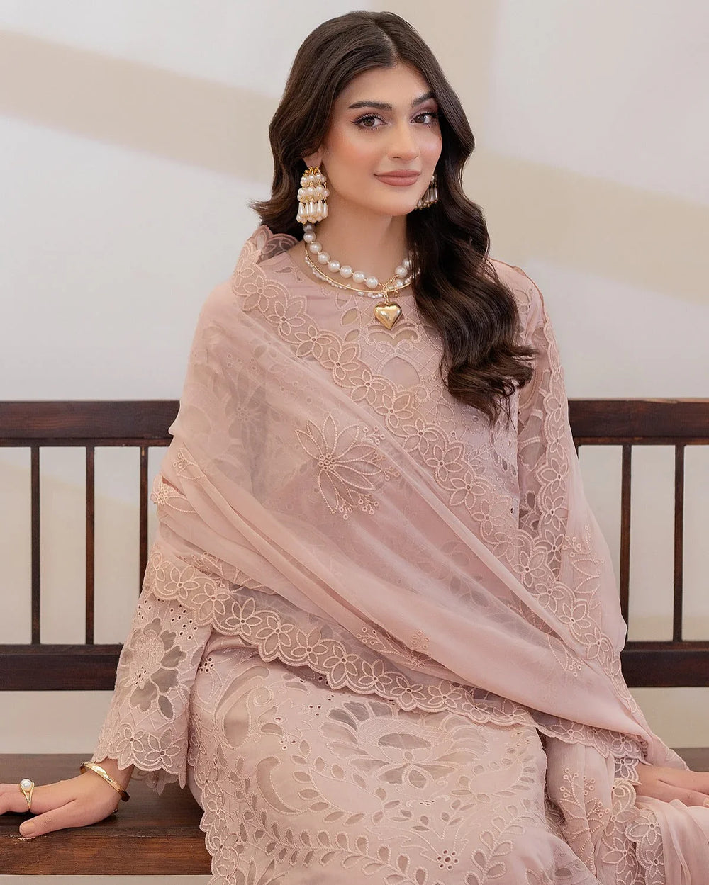 03-Piece Embroidered Lawn Suit With Chiffon Dupatta | Ready To Wear