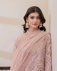 03-Piece Embroidered Lawn Suit With Chiffon Dupatta | Ready To Wear