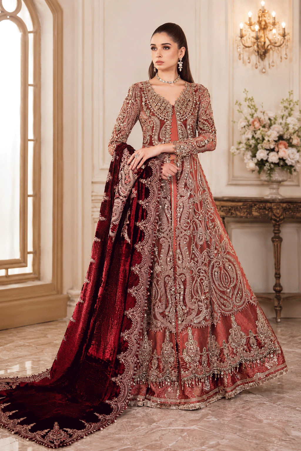 Maria B stitched Net Frock – Ready to Wear