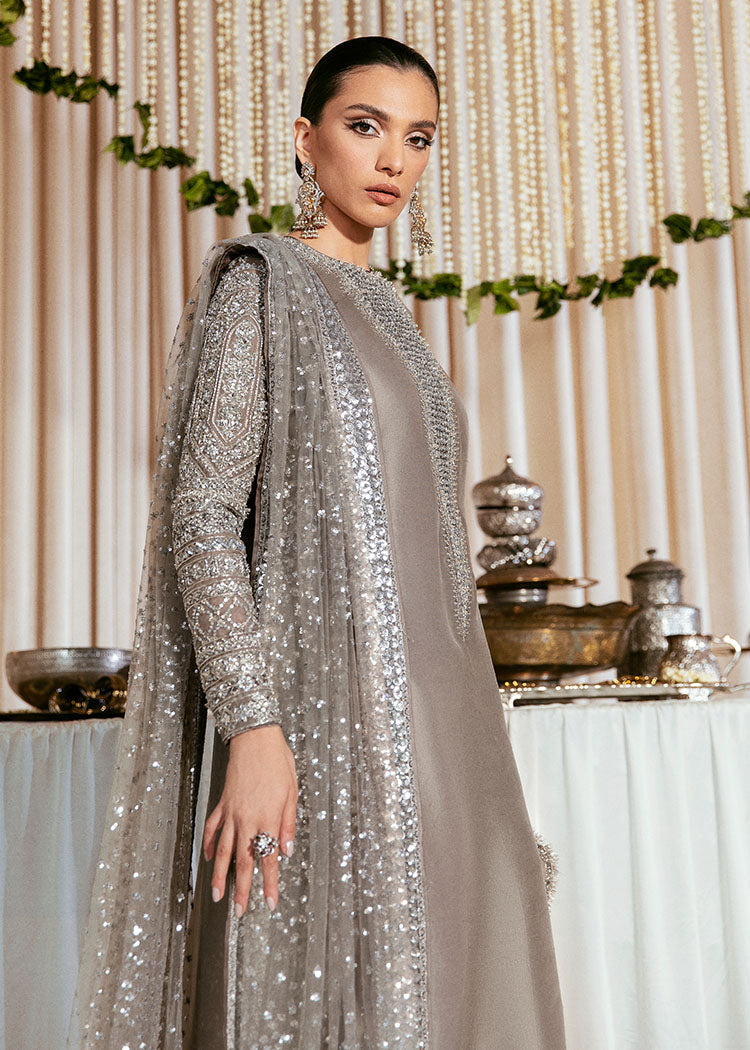 Hussain Rehar Luxury Raw Silk  Embroidered 03 Peace Suit - Ready To Wear