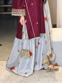 Zara Silk 3 Piece Suit with Silk Dupatta-  Ready To Wear