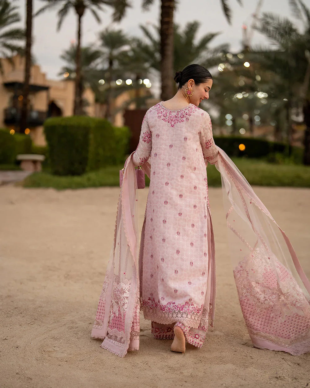 03-Piece Embroidered Lawn Suit With Organza Dupatta | Ready To Wear