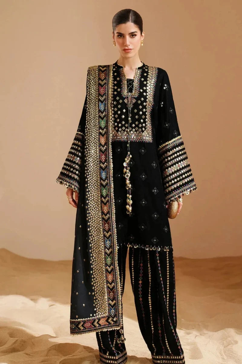 03-Piece Embroidered Lawn Suit With Chiffon Dupatta | Ready To Wear