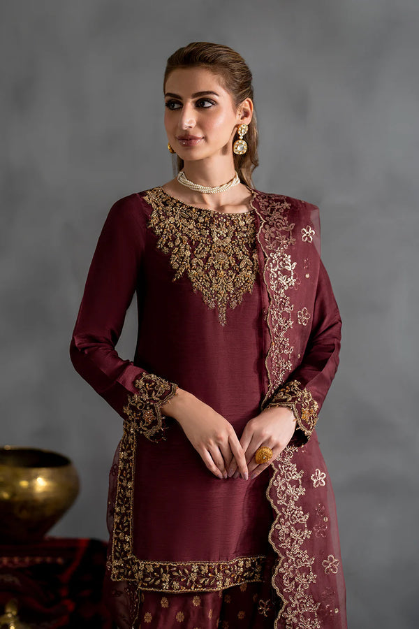 Iznik Chiffon Formal  Embroidered 3 Piece Suit -  Ready To Wear
