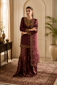 Iznik Chiffon Formal  Embroidered 3 Piece Suit -  Ready To Wear