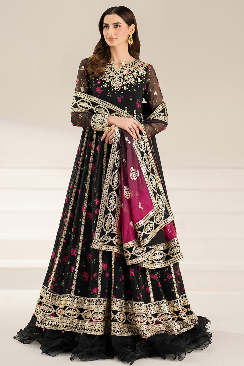 Fiorella by Farasha Embroidered Chiffon Fuchsia Night 03 Piece Suit- Ready To Wear