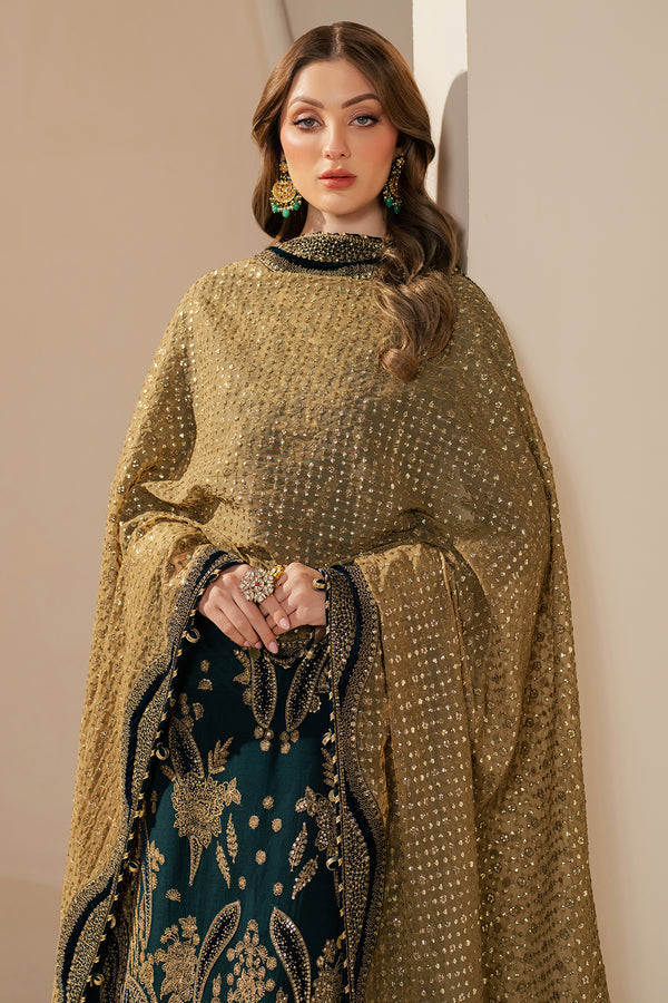 Jazmin Luxury  Heavy Embroidered Ciffion 03 Piece Suit- Ready To Wear