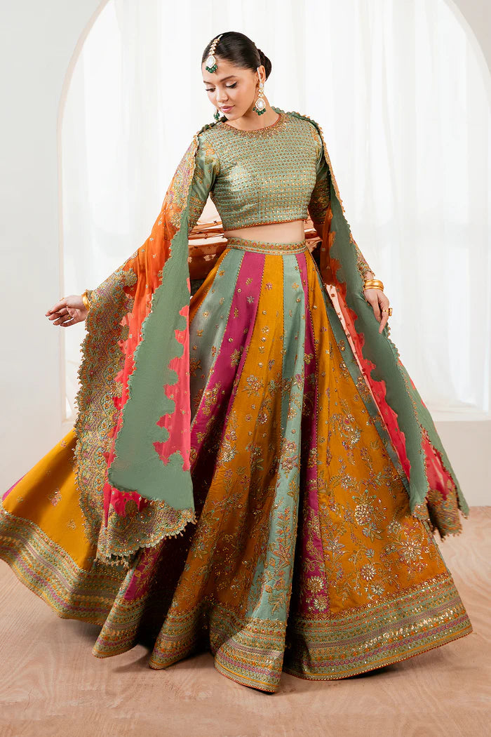 03-piece Embroidered Silk Lehanga With Organza Dupatta | Ready To Wear