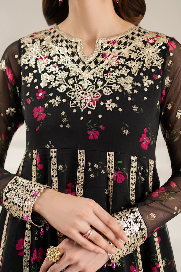 Fiorella by Farasha Embroidered Chiffon Fuchsia Night 03 Piece Suit- Ready To Wear