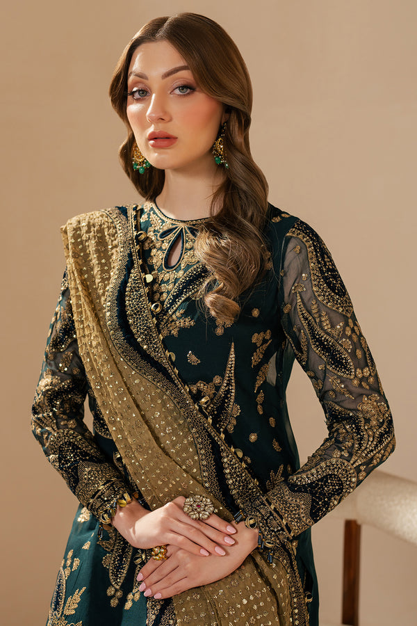Jazmin Luxury  Heavy Embroidered Ciffion 03 Piece Suit- Ready To Wear