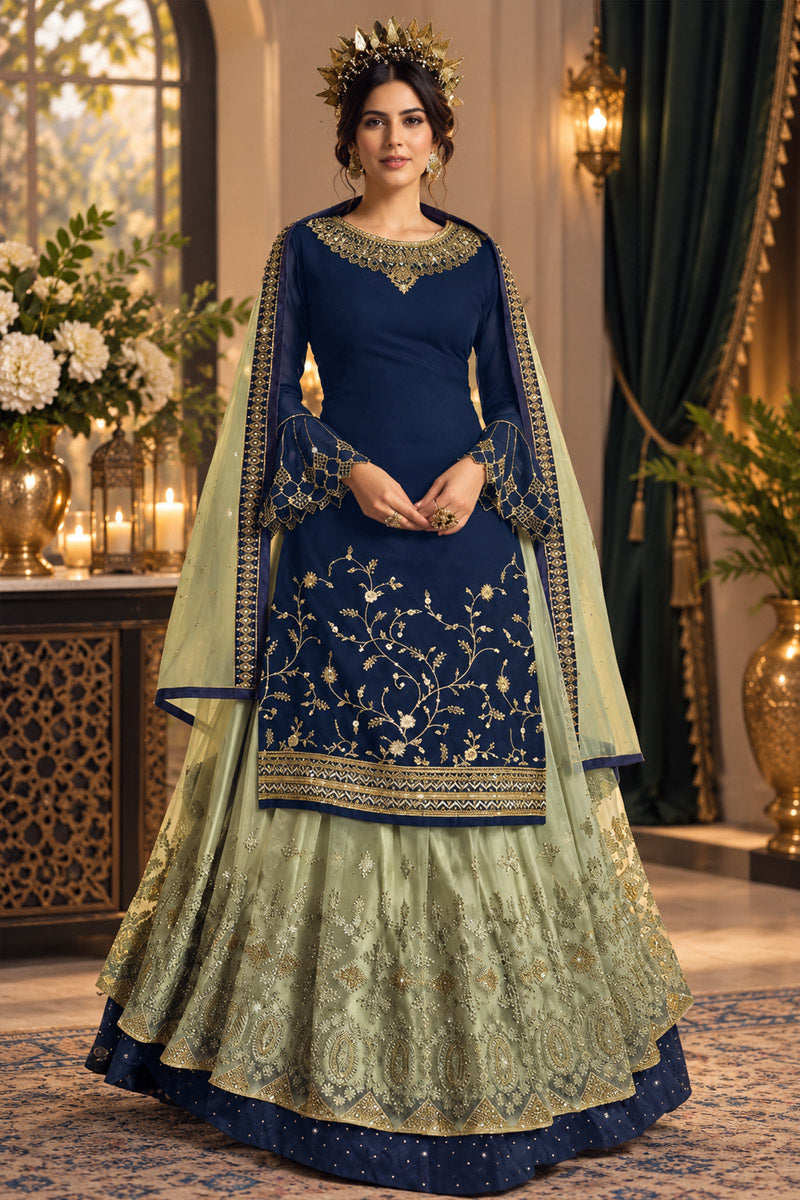 03  peace Luxury Heavy Embroidered Ciffion Mesuri Dress - Ready To Wear