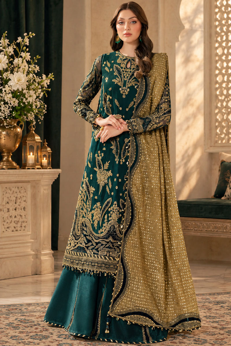 Jazmin Luxury  Heavy Embroidered Ciffion 03 Piece Suit- Ready To Wear