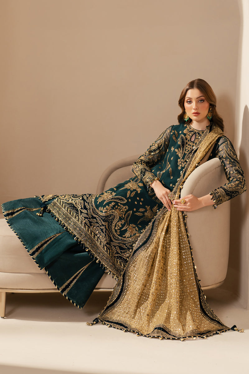 Jazmin Luxury  Heavy Embroidered Ciffion 03 Piece Suit- Ready To Wear