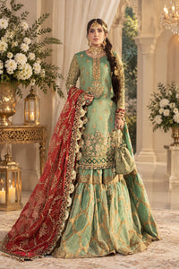 Coral By Maria B Luxury Heavy Embroidered  Maysori Gharara - Ready To Wear