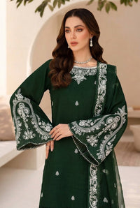 Deep Green: Embroidered Chiffon Suit -  Ready To Wear