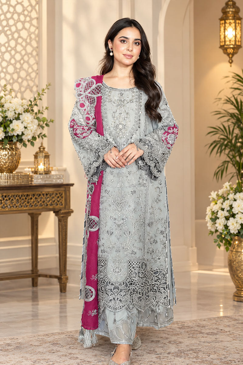 Imrozia Luxury  Heavy Embroidered Ciffion 03 Piece Suit- Ready To Wear