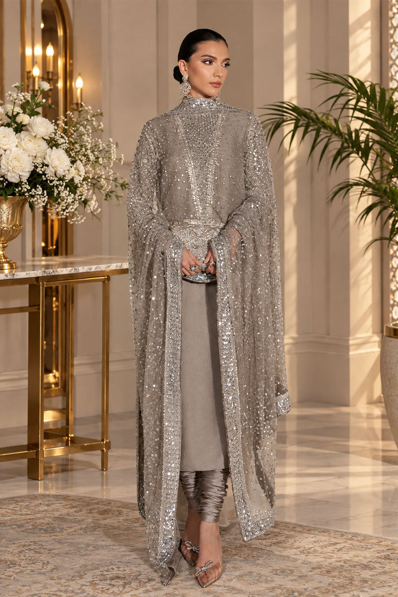 Hussain Rehar Luxury Raw Silk  Embroidered 03 Peace Suit - Ready To Wear