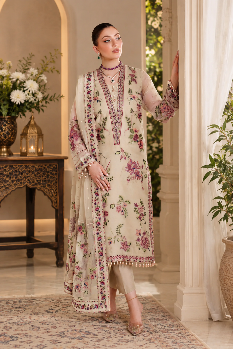 Alizeh Heavy Embroidered Ciffion 03 Piece Suit- Ready To Wear