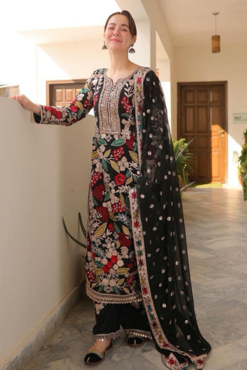Rang Rasiya Hania Amir Luxury Embroidered Ciffion 03 Peace Suit - Ready To Wear