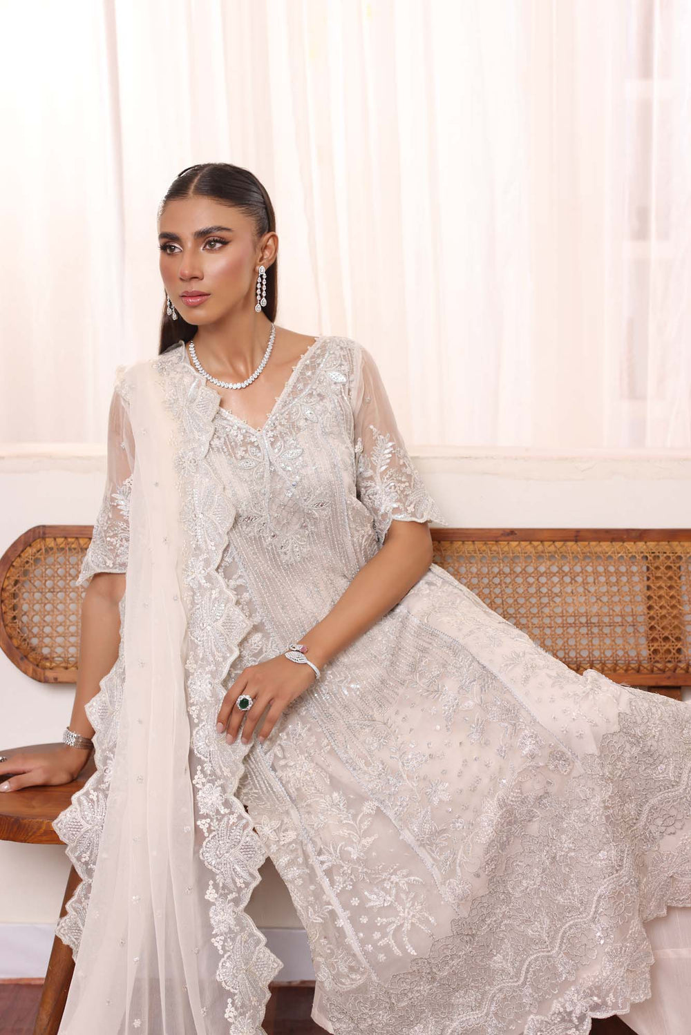 Noor By Saadia Asad Embroidered Chiffon 03 Peace Suit - Ready To Wear