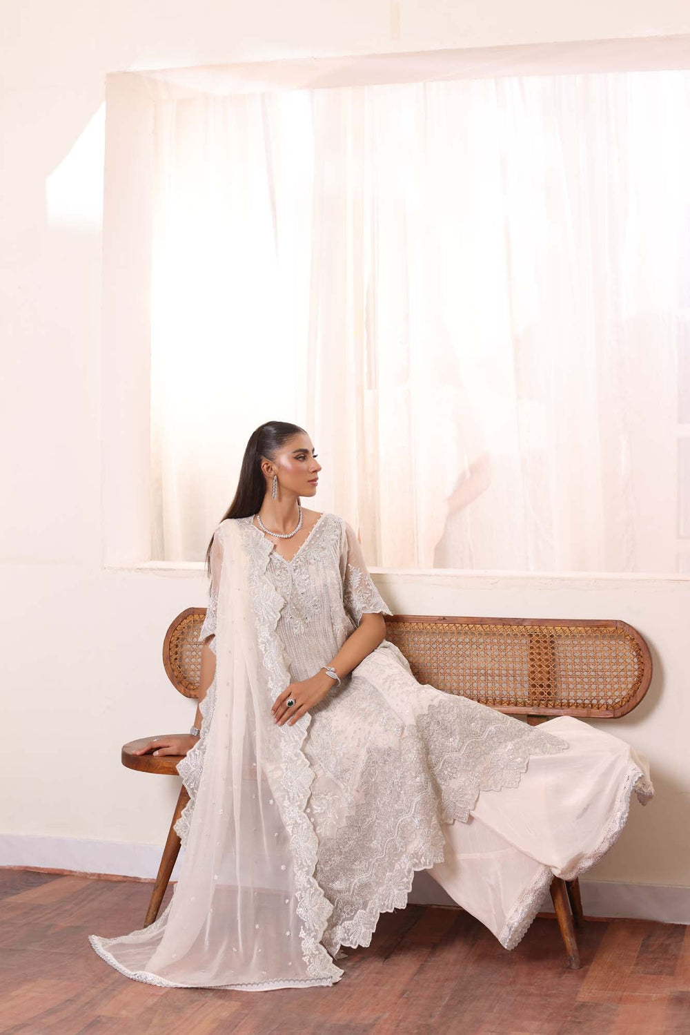 Noor By Saadia Asad Embroidered Chiffon 03 Peace Suit - Ready To Wear