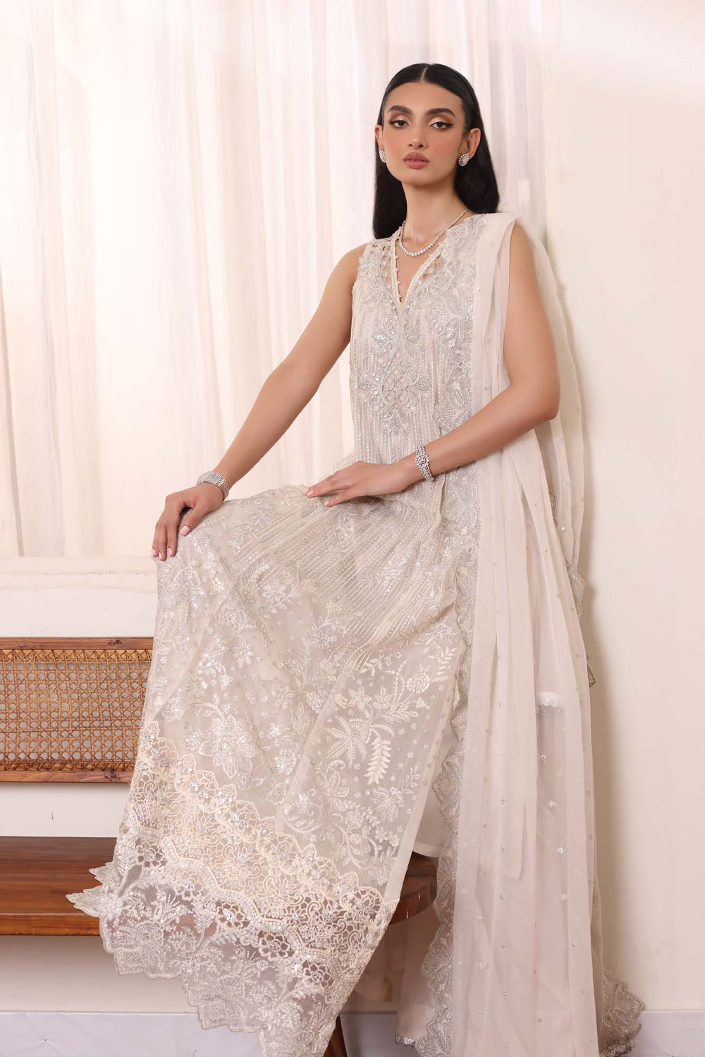 Noor By Saadia Asad Embroidered Chiffon 03 Peace Suit - Ready To Wear