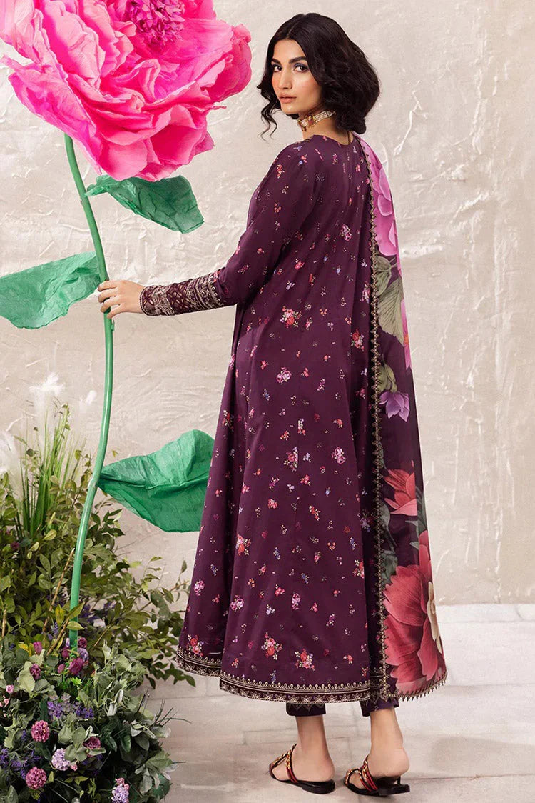 03-Piece Printed Lawn Suit With Embroidery | Ready To Wear