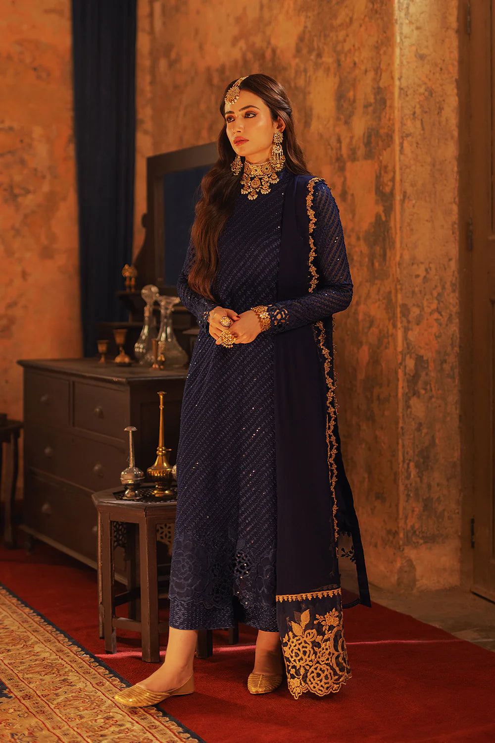 Azure Aqua Serene  Embroidered Chiffon 03 Piece Suit - Ready To Wear