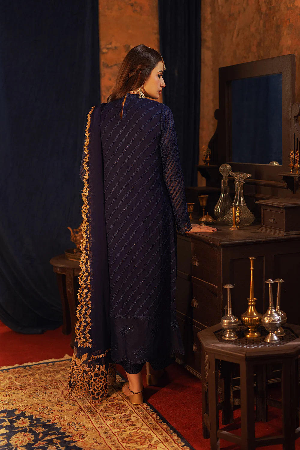 Azure Aqua Serene  Embroidered Chiffon 03 Piece Suit - Ready To Wear