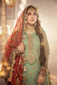 Coral By Maria B Luxury Heavy Embroidered  Maysori Gharara - Ready To Wear