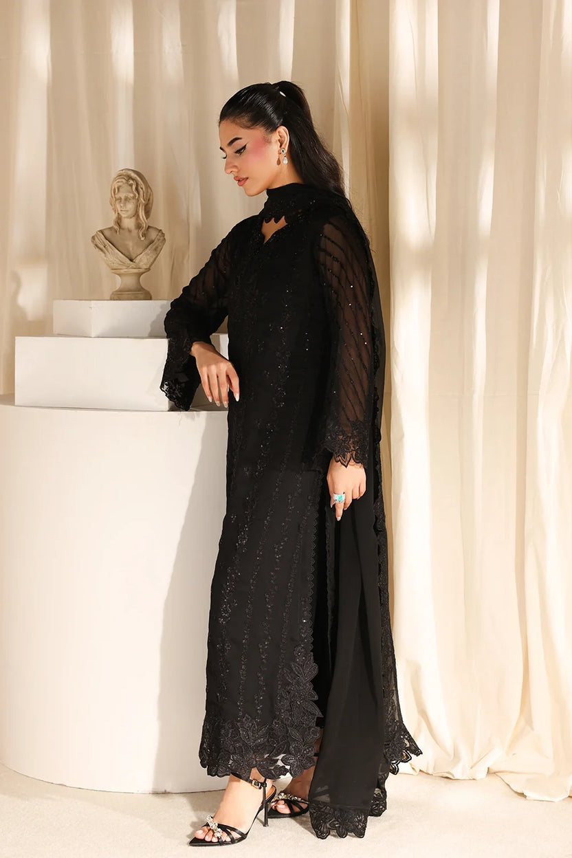 3 Piece Suit Luxe By Azure Embroidered Chiffon Suit -  Ready To Wear