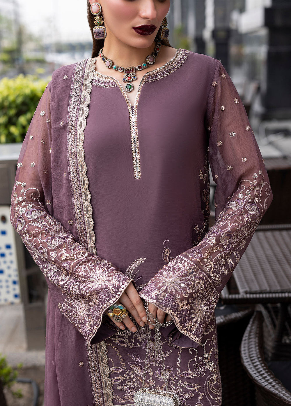 Sahane  Luxury Heavy Embroidered Ciffion 03 Peace Suit - Ready To Wear