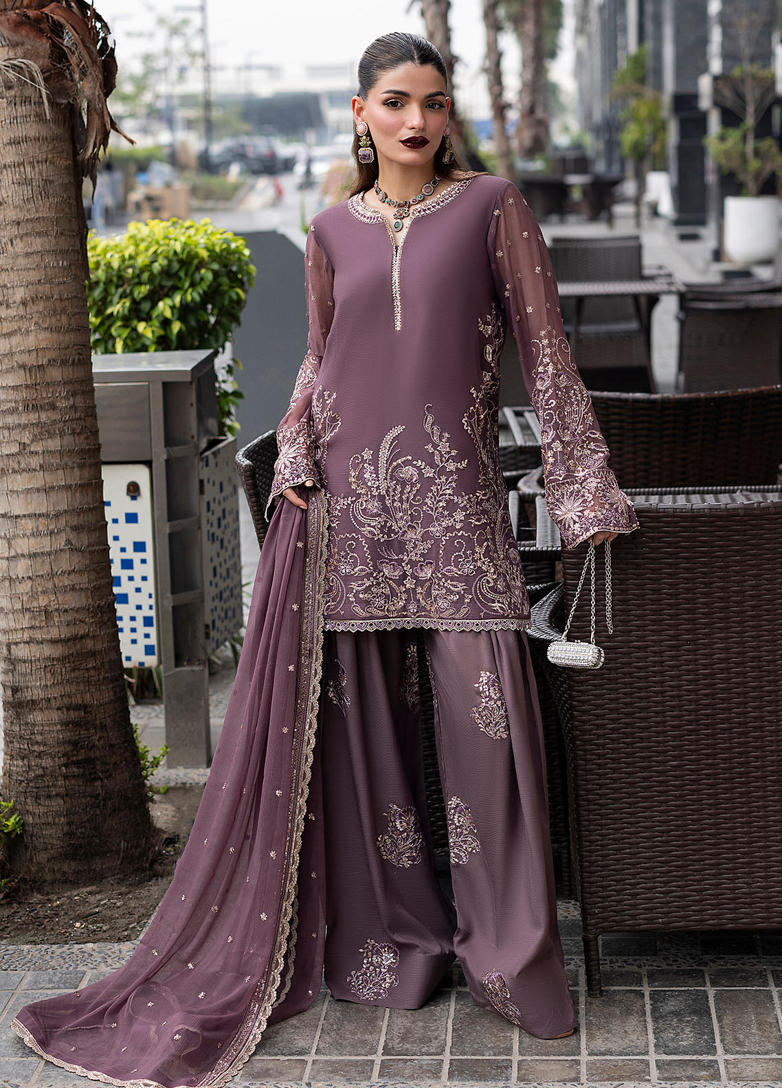 Sahane  Luxury Heavy Embroidered Ciffion 03 Peace Suit - Ready To Wear