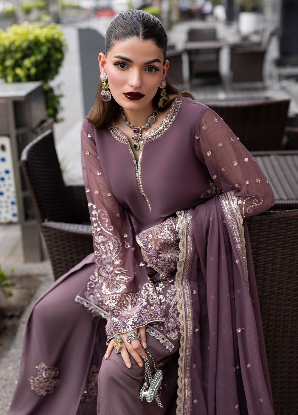 Sahane  Luxury Heavy Embroidered Ciffion 03 Peace Suit - Ready To Wear