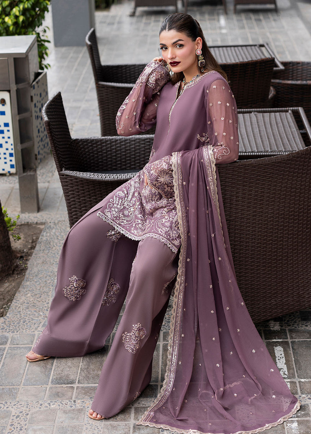 Sahane  Luxury Heavy Embroidered Ciffion 03 Peace Suit - Ready To Wear