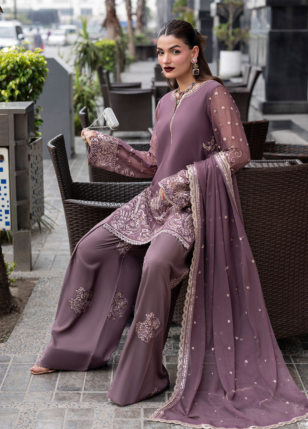 Sahane  Luxury Heavy Embroidered Ciffion 03 Peace Suit - Ready To Wear