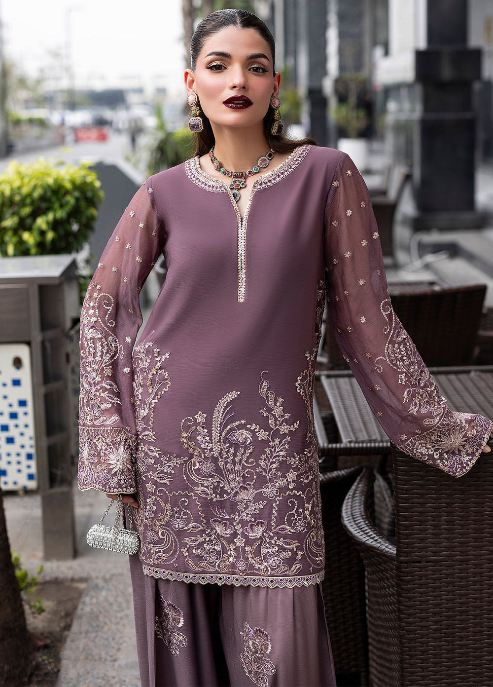Sahane  Luxury Heavy Embroidered Ciffion 03 Peace Suit - Ready To Wear