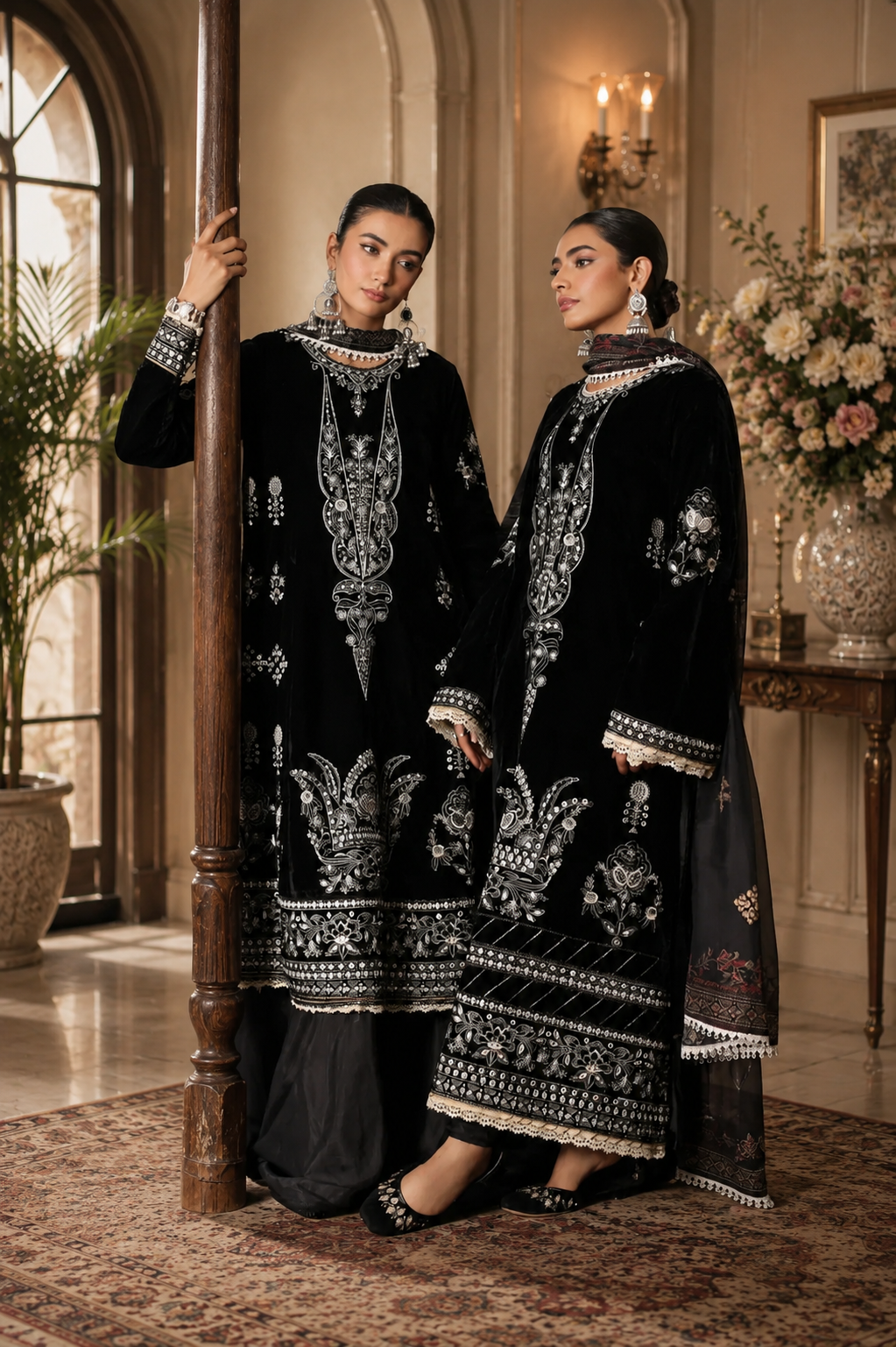 3 Piece Stitched Velvet Suit - Ready to Wear