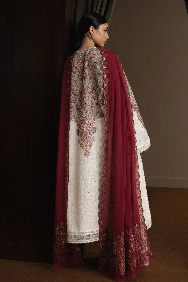 03-Piece Embroidered Lawn Suit With Chiffon Dupatta | Ready To Wear