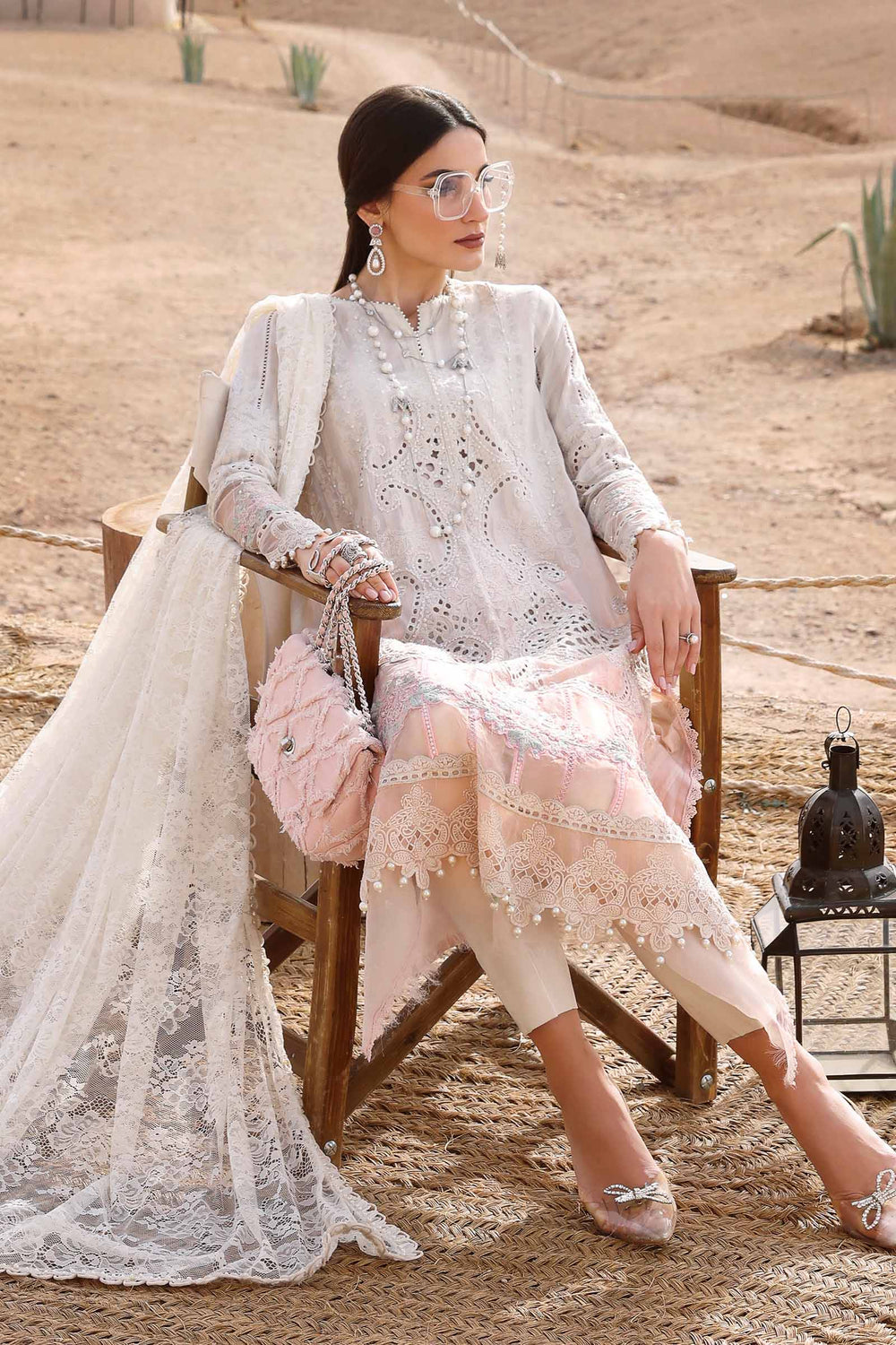 03-Piece Embroidered Lawn Suit With Net Dupatta | Ready To Wear