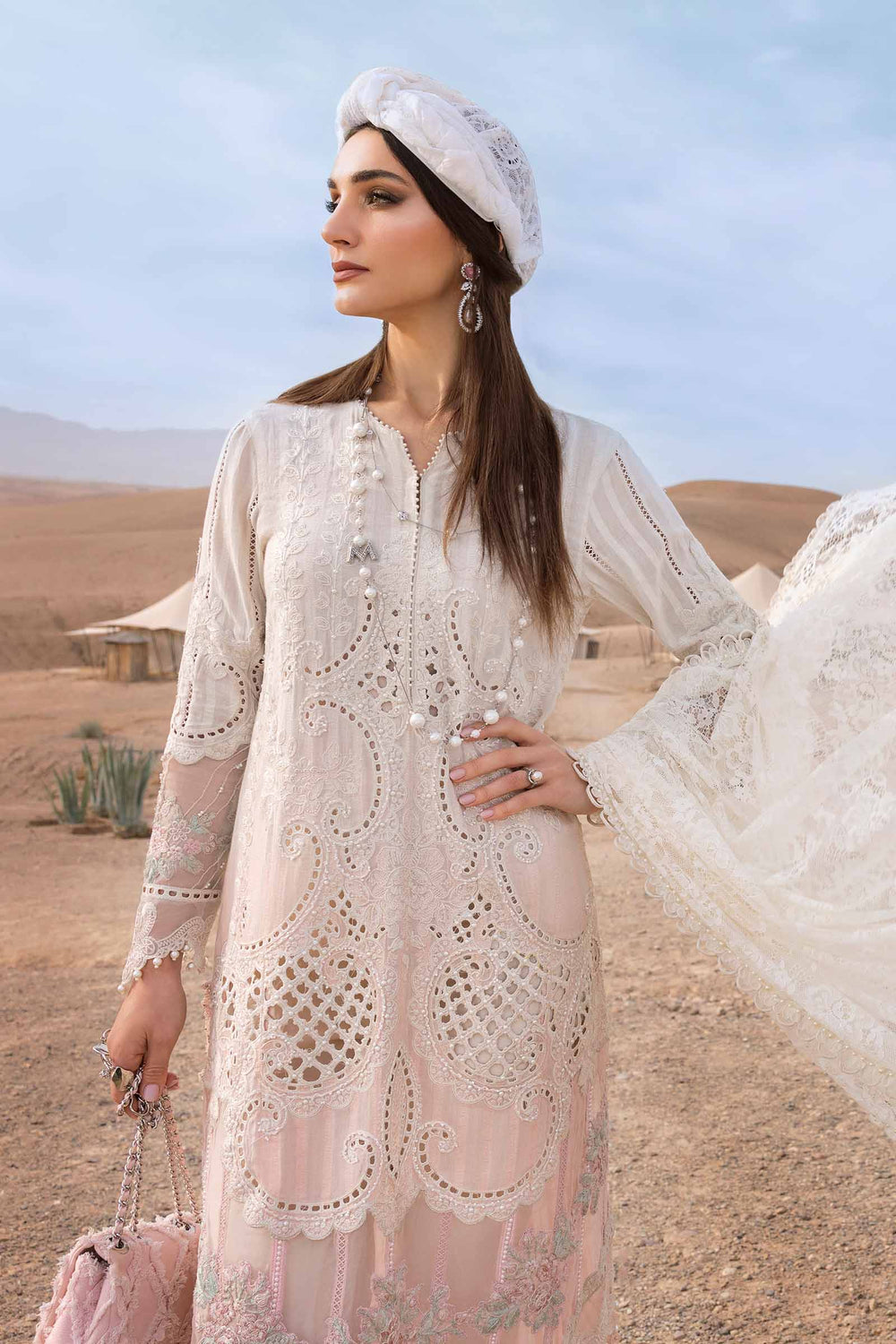 03-Piece Embroidered Lawn Suit With Net Dupatta | Ready To Wear